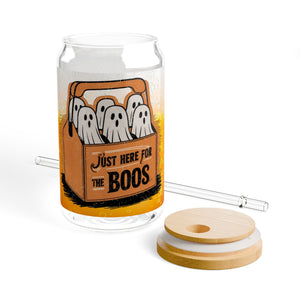 Just Here For The Boos / Funny Halloween Tumbler / Halloween Party Supplies / Beer Lover / Halloween Sipper Glass, 16oz