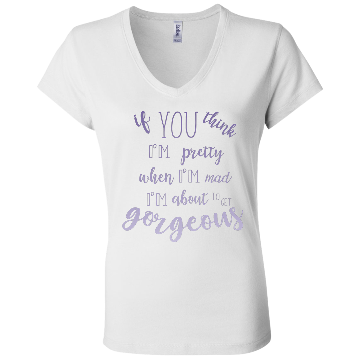Living Large - The Purple Collection I Am About To Get Gorgeous Ladies V-Neck T Shirt