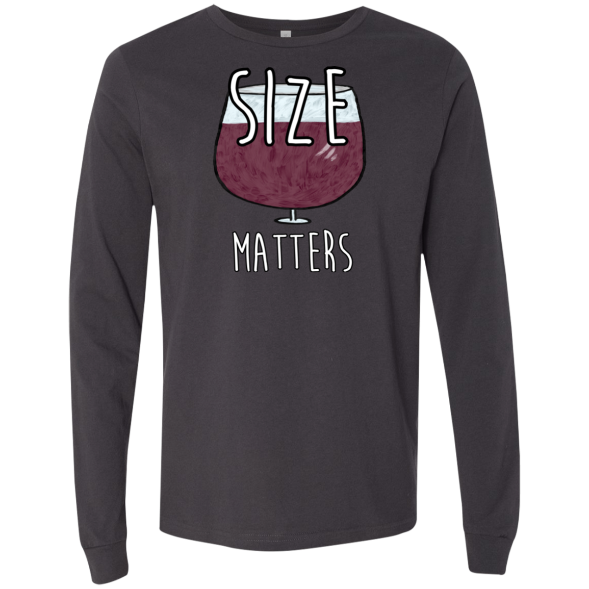 Funny Size Matters Wine Lover Enthusiast Unisex Long Sleeve T-Shirt Gifts